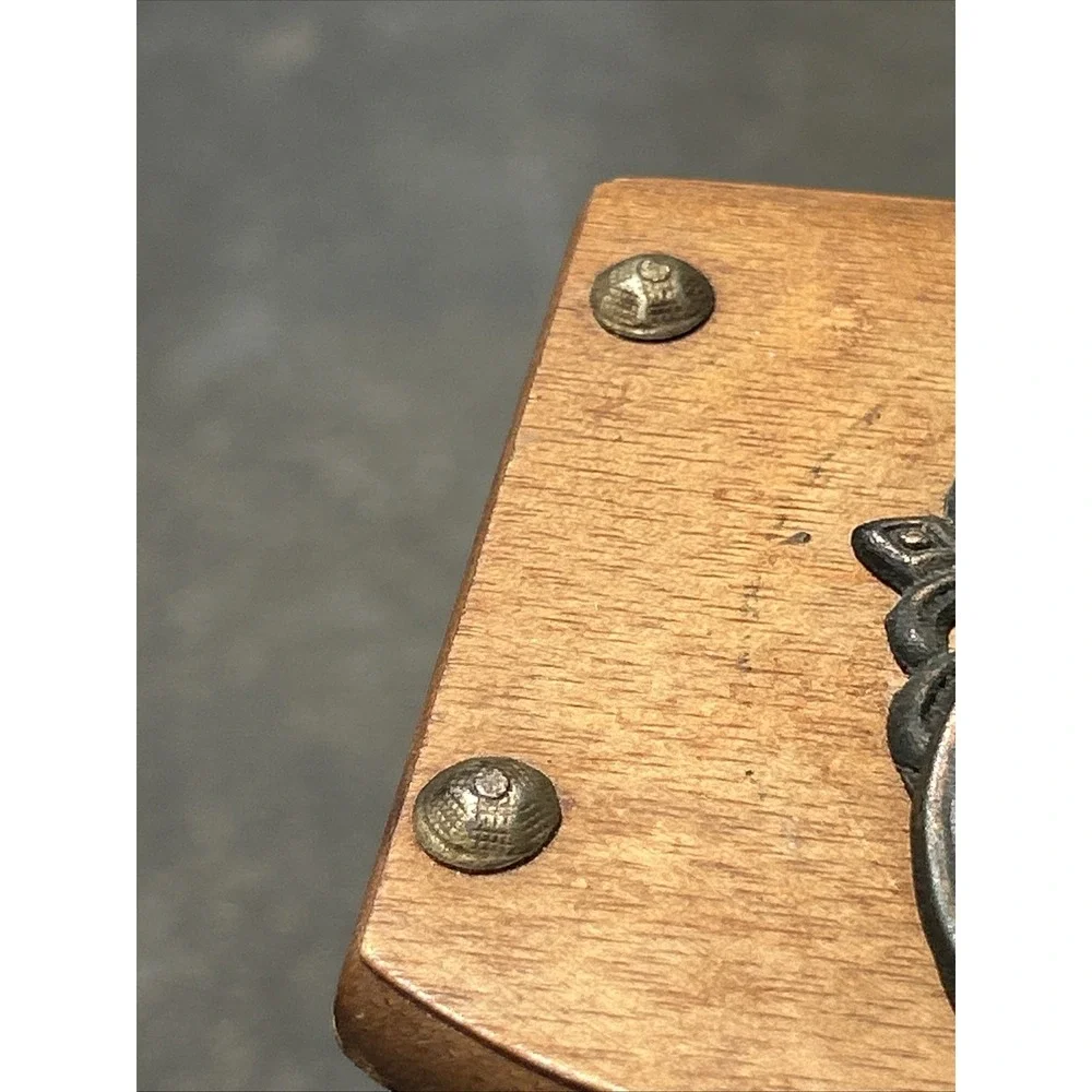 Vintage Mid Century Drawer Coaster Set, Brass / Wood / Cork / Set of 8